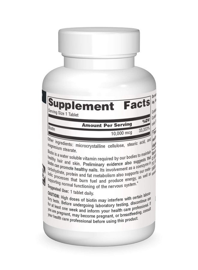 سورس ناتشورالز Source Naturals Biotin, Hair, Skin, and Nail Support*, 10,000 mcg - NON-GMO - 120 قرصًا - Image 3