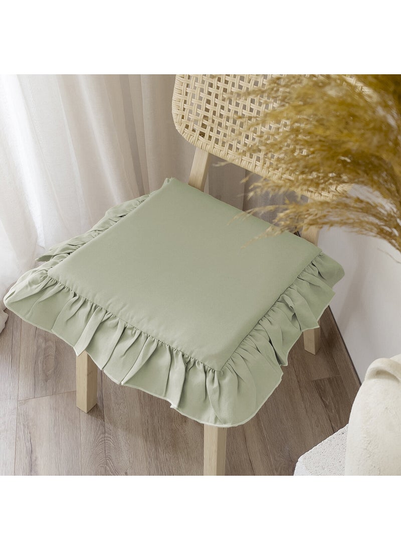 Ritmo Home Liquid & Stain Repellent Frilly Scandinavian Chair Cushion  - Image 1