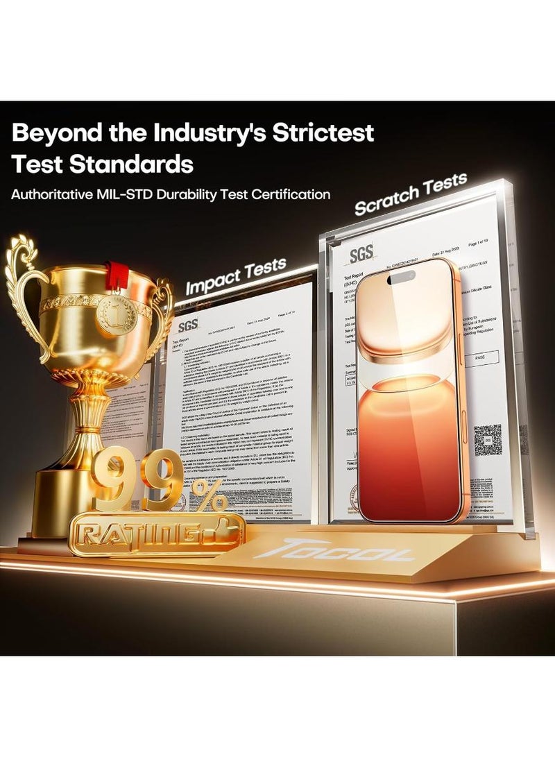 فوميمو واقٍ شاشة لهاتف آيفون 17 برو من قطعتين، سهل التركيب بتغطية كاملة بدون فقاعات، مقاوم للكسر بدرجة صلابة 9، مناسب للحافظة - Image 3