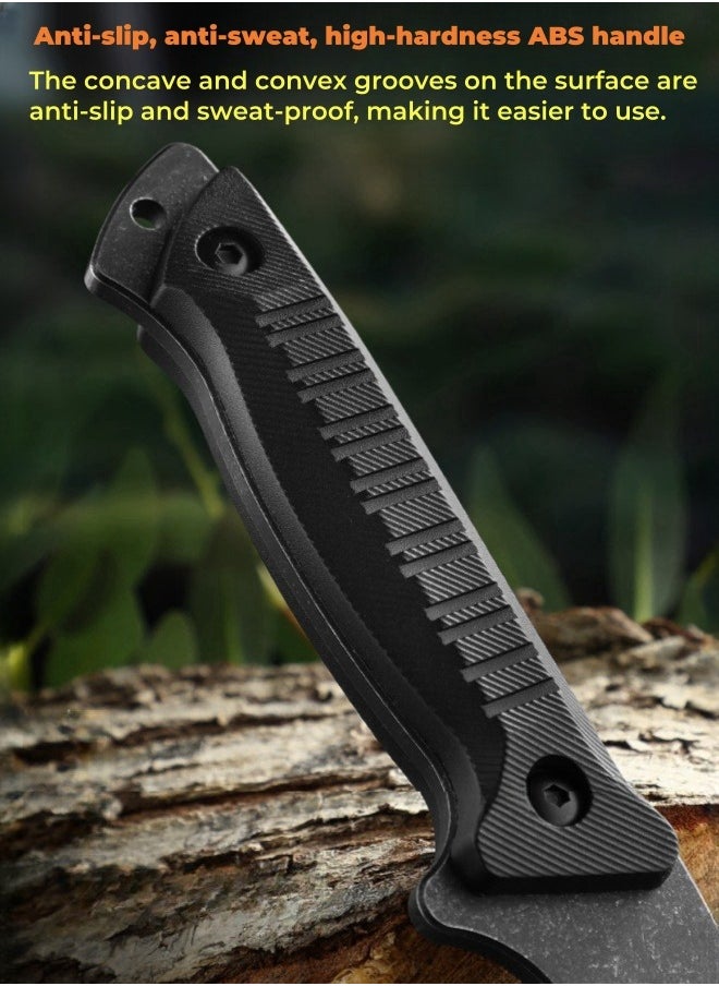 Blacksmith - High Hardness Sharp Small Straight Knife Outdoor Knife Field Portable Survival Knife Multifunctional Tactical Knife - Black - Image 1