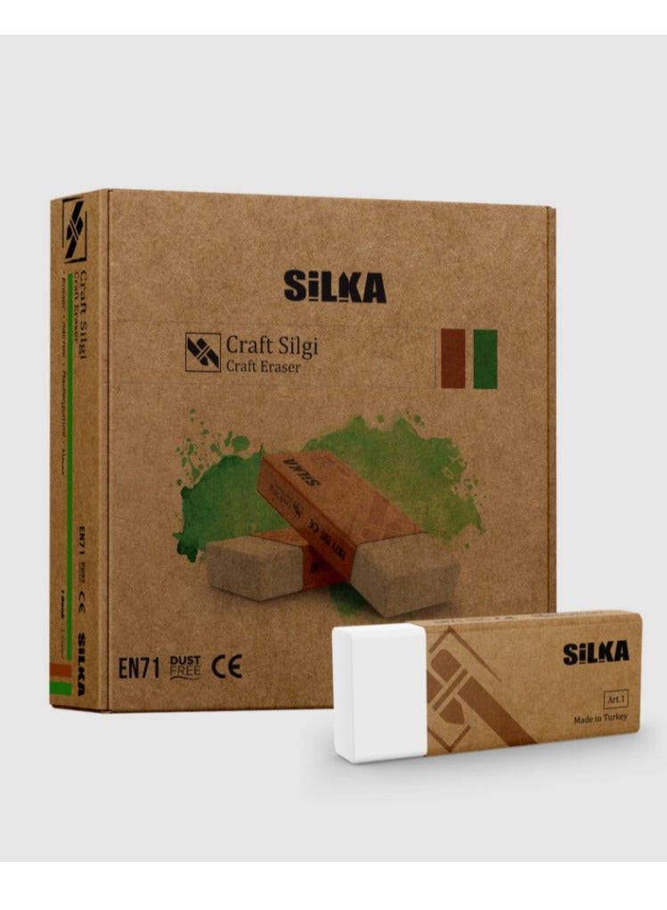 Silka Turkish-made antibacterial craft eraser, 24 pieces  - Image 1