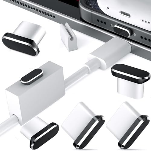 AFGHOA USB C Dust Plugs 5 Pack Anti Dust Charging Port Cover for iPhone 17 16 Pro Max 15 Plus 17e 16e for Samsung S26 A17 A16 S25 S23 A36 Type C Protector for Google Pixel 10a 9a 8 with Clip Fixer Clear Case - Image 1