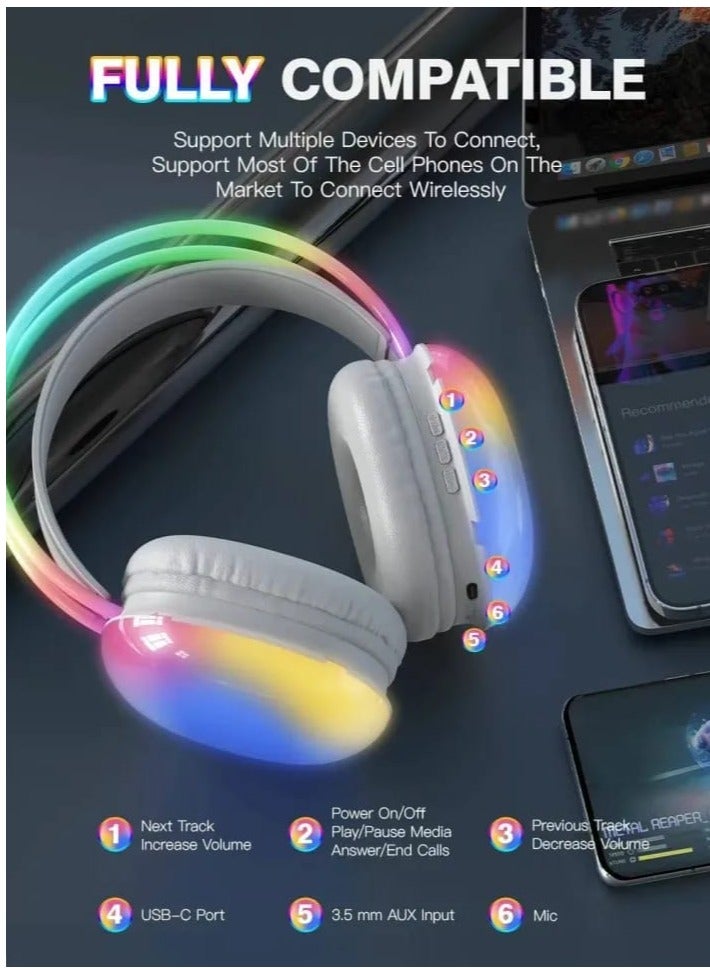BAVIN BH-32 Bluetooth Wireless Headsets Built-in Mic And Controller And Rgb Light Widely Compatible - Image 2