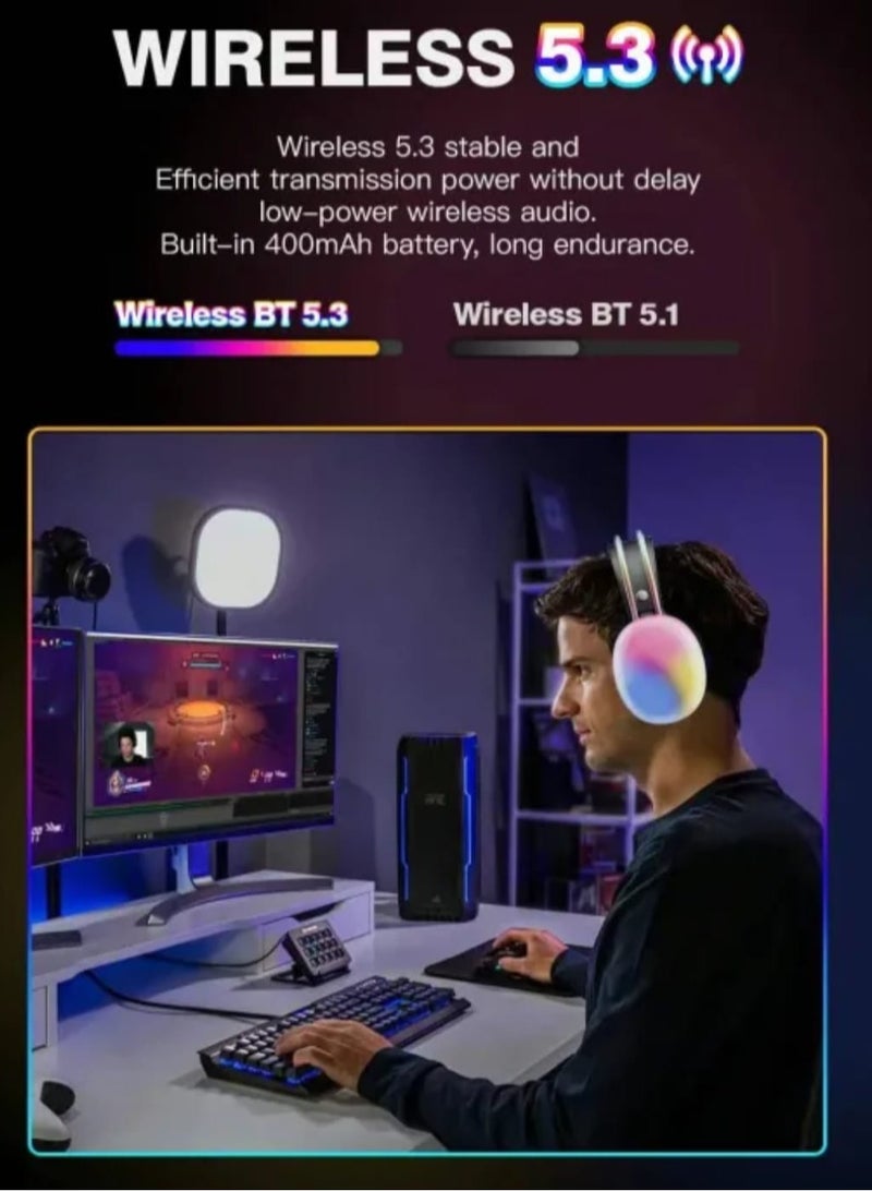 BAVIN BH-32 Bluetooth Wireless Headsets Built-in Mic And Controller And Rgb Light Widely Compatible - Image 3
