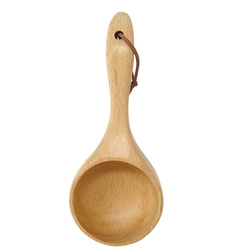 Honbay Large Capacity Wooden Ladle Sauna Water Scoop SPA Spoon Bath Salts Spoon Coffee Scoop - Image 1