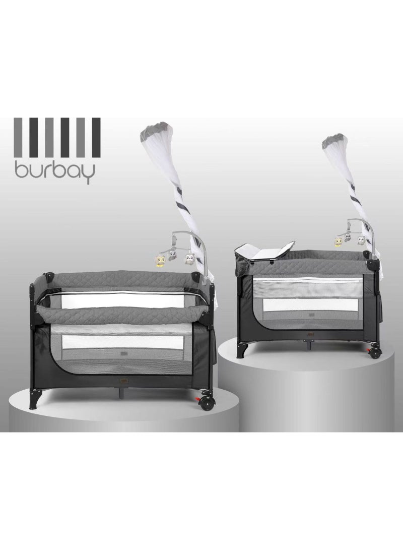 burbay Double bed and crib with side opening, changing table and full mosquito net - Image 4