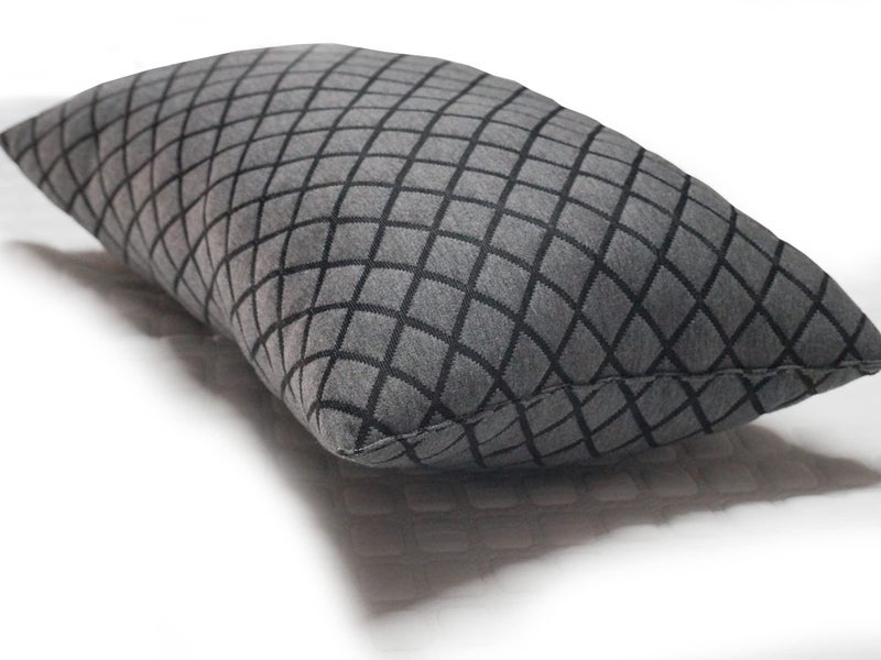 dream FACTORY Dreamfactory 400 GSM Knitted Fabric Soft Fluffy Sleeping Pillow (17x27 - PC1 Black) - Image 1