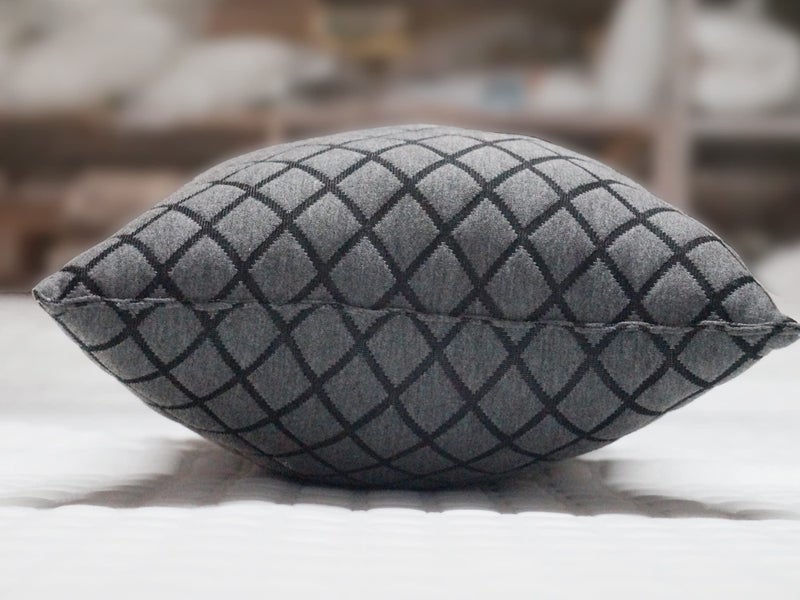 dream FACTORY Dreamfactory 400 GSM Knitted Fabric Soft Fluffy Sleeping Pillow (17x27 - PC1 Black) - Image 2
