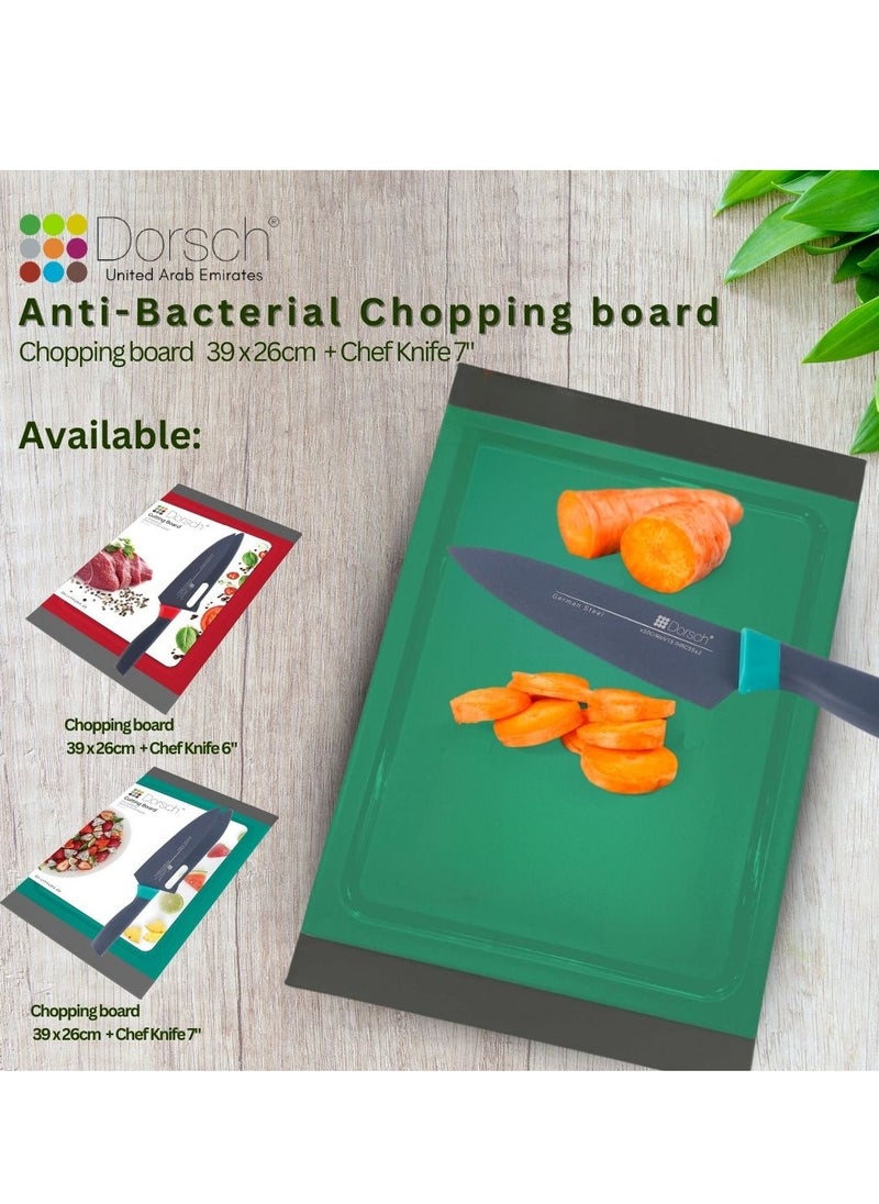 Dorsch - Danish Design Non-Slip Polypropylene Cutting Board with 7" High-Precision Chef Knife - Stain-Proof, Odor-Resistant, Silicone Edges, Juice Well, Anti-Bacterial Surface, BPA-Free, Eco-Friendly - Image 1