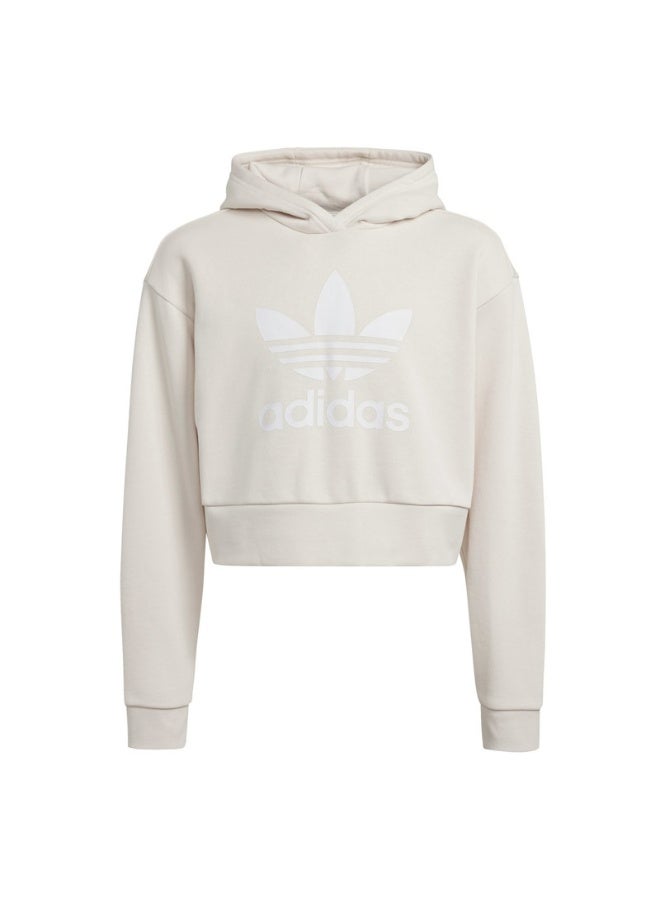 adidas Originals CROPPED HOODIE White Originals Kids SWEATSHIRTS - Image 2