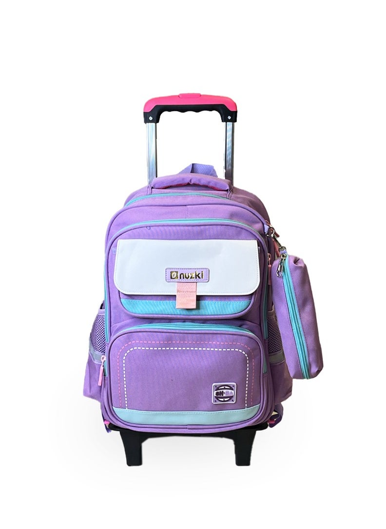 nuzki - NUZKI Trolley School Bag 2 in 1 Wheeled Backpack, Removable Trolley, Easy Transition from Backpack to Rolling Luggage - Ideal Kids Bookbag for School and Travel - Image 1
