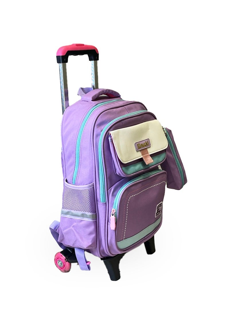 nuzki - NUZKI Trolley School Bag 2 in 1 Wheeled Backpack, Removable Trolley, Easy Transition from Backpack to Rolling Luggage - Ideal Kids Bookbag for School and Travel - Image 1