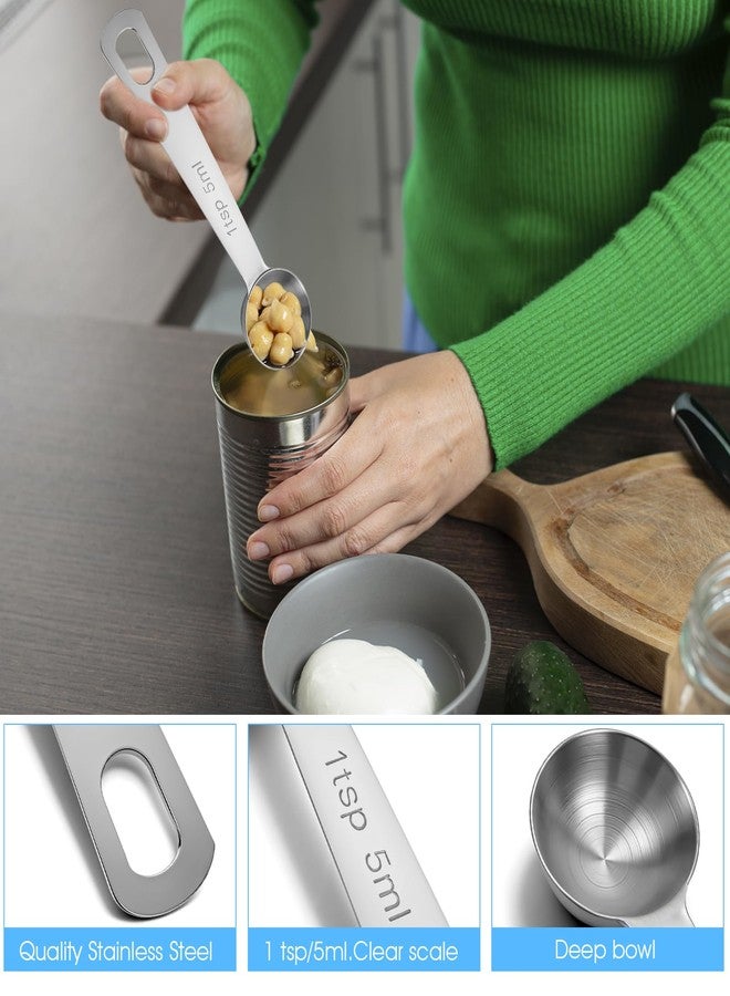 ValueBargain 1 Teaspoon Measuring Spoons, 3Pcs Stainless Steel Short Design Kitchen Tools for Precise Cooking, Baking and Spices Measurement, 5ml - Image 3