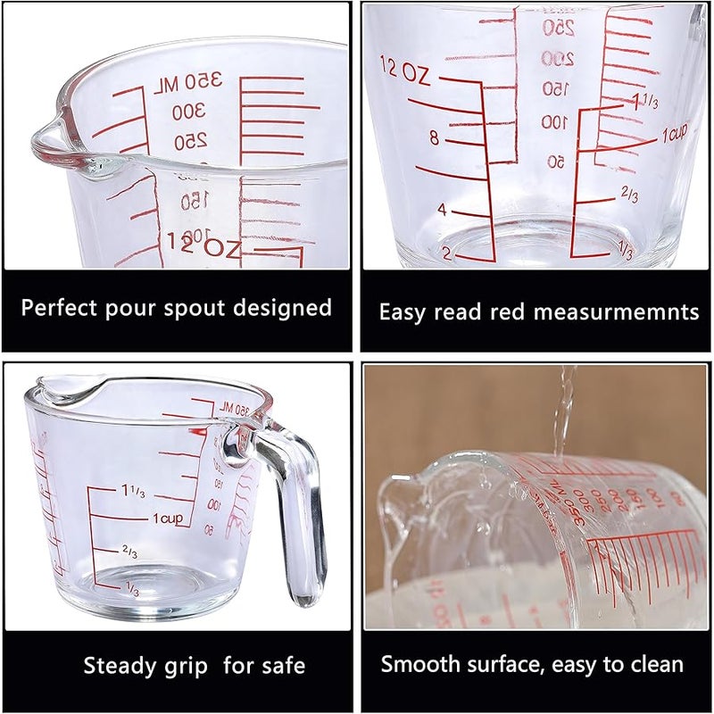 KCKHFA Glass Measuring Cup For Baking and Cooking, Dishwasher, Freezer, Microwave and Oven Safe, kitchen Essentials Tools - Image 3
