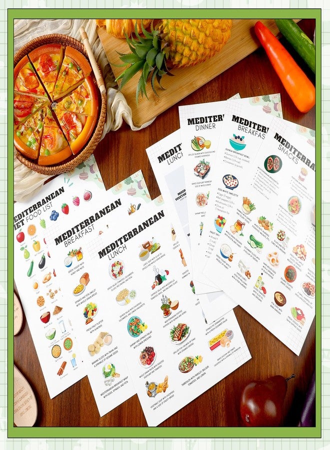 Sinload 12 Pcs Mediterranean Diet Meal Plan Mediterranean Food List Grocery List Health Food Guide for Beginners Kitchen Wall Decor - Image 3