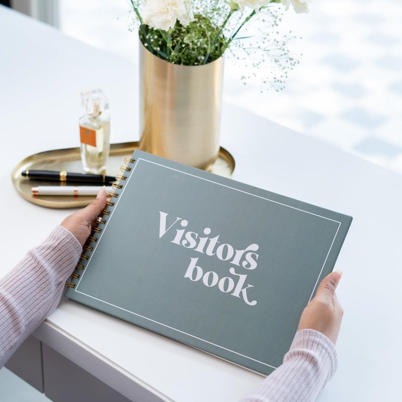 CHAARPAI Visitor Book – 8 x 12 Inches | Wiro Bound Guest Register for Hotels, Offices, Exhibitions, Boutiques & Business Use | Medium Size Visitor Log Book for Reception & Front Desk - Image 2