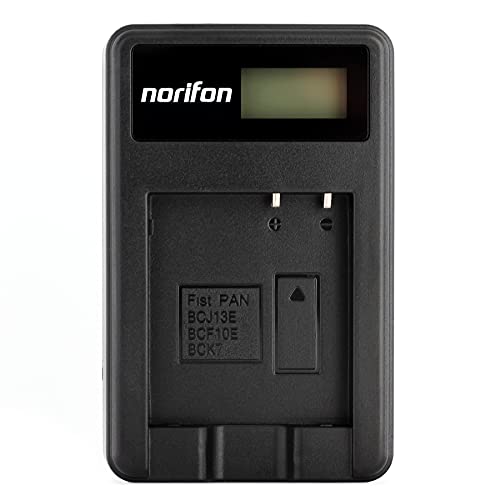 Norifon DMW-BCF10 LCD USB Charger for Panasonic Lumix DMC-FH20, DMC-FH22, DMC-FH24, DMC-FH25, DMC-FH3, DMC-FH5, DMC-FS15, DMC-FS6, DMC-FS7, DMC-FT1, DMC-FT4, DMC-FX70, DMC-FX78 Camera and More - Image 1