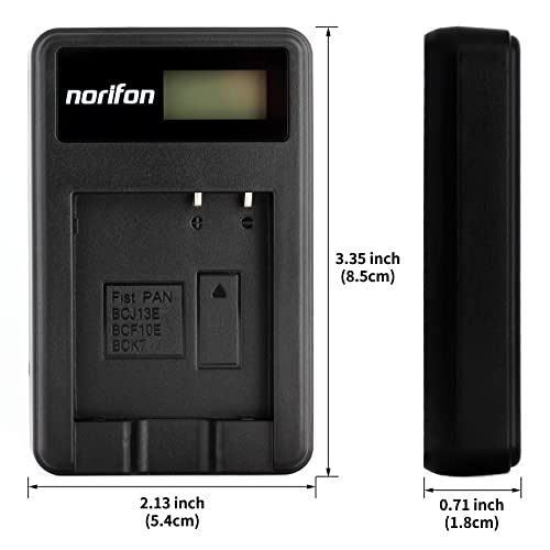 Norifon DMW-BCF10 LCD USB Charger for Panasonic Lumix DMC-FH20, DMC-FH22, DMC-FH24, DMC-FH25, DMC-FH3, DMC-FH5, DMC-FS15, DMC-FS6, DMC-FS7, DMC-FT1, DMC-FT4, DMC-FX70, DMC-FX78 Camera and More - Image 4