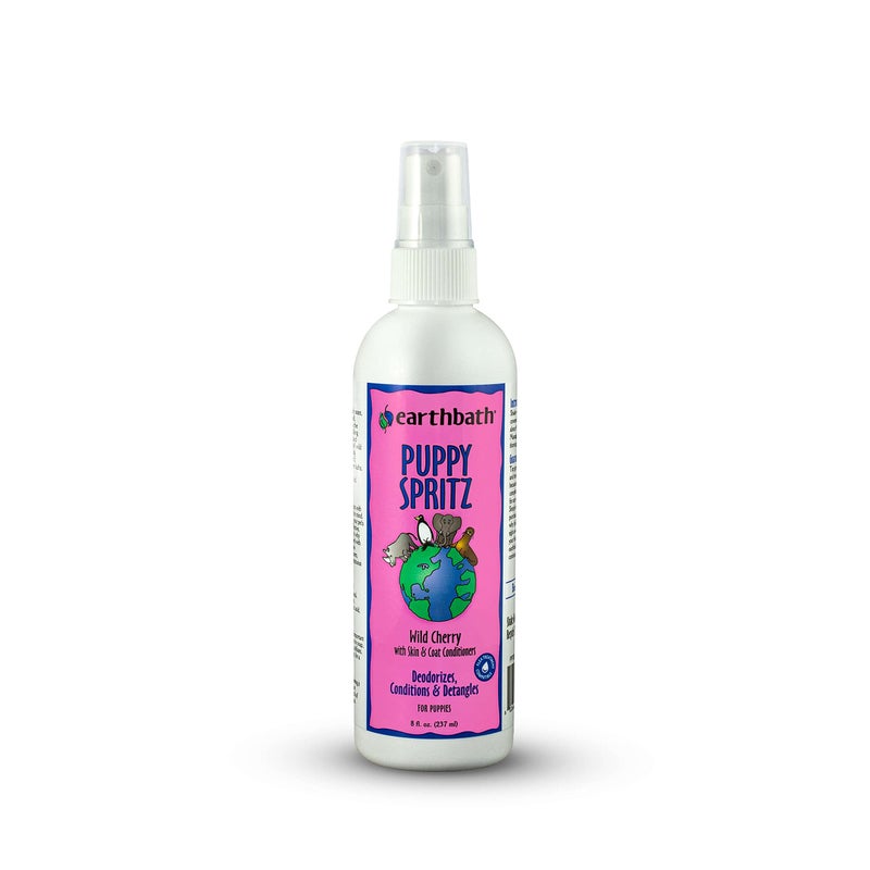 earthbath, Wild Cherry 3-in-1 Puppy Deodorizing Spritz - Dog Odor Eliminator for Strong Odor, Cruelty-Free Dog Cologne, Wash Spray, Made in USA, Bathing Supplies - 8 Oz (1 Pack) - Image 1