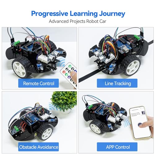 SunFounder Ultimate Starter Kit Compatible with Arduino UNO IDE Scratch, 3 in 1 IoT/Smart Car/Basic Kit with Online Tutorials, Video Courses, 192 Items, 87 Projects, Suitable for Age 8+ Beginners - Image 5