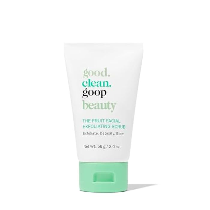 good.clean.goop beauty The Fruit Facial Exfoliating Scrub | Gentle Face Exfoliator to Smooth Skin Texture | AHA Glycolic Acid, Grape Seed Exfoliant & Chia Seed Oil | Cruelty Free | 2 fl oz - Image 1
