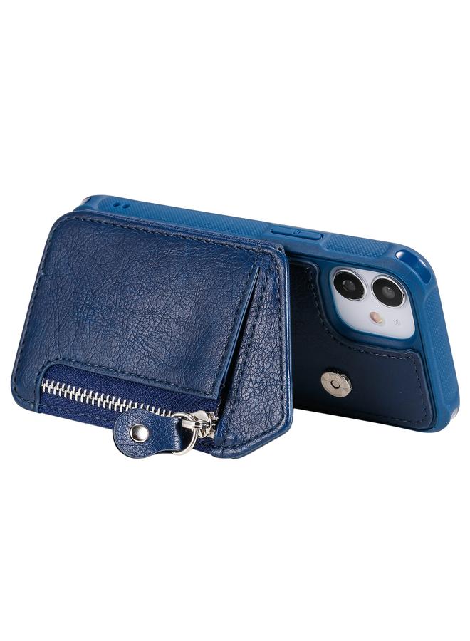 اس-توب جراب لهاتف iPhone 12 mini بسحاب مزدوج ومشبك واقٍ مقاوم للصدمات مع حامل وحامل للصور ووظيفة المحفظة - Image 5