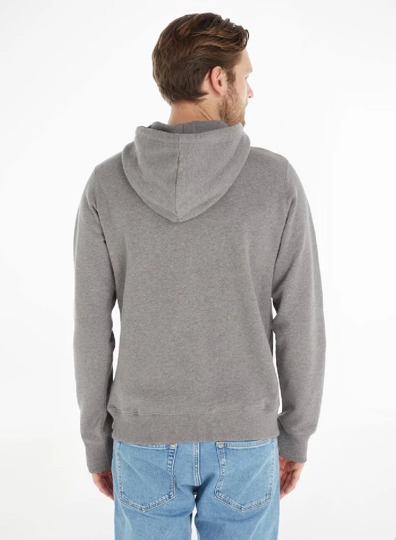 Calvin Klein Jeans Calvin Klein Jeans Men's Hoody - Long Sleeves - Sportswear - Cotton Sweatshirt, Grey