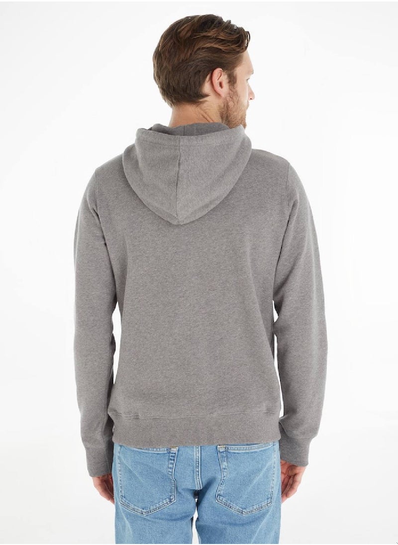 Calvin Klein Jeans - Calvin Klein Jeans Men's Hoody - Long Sleeves - Sportswear - Cotton Sweatshirt, Grey - Image 1