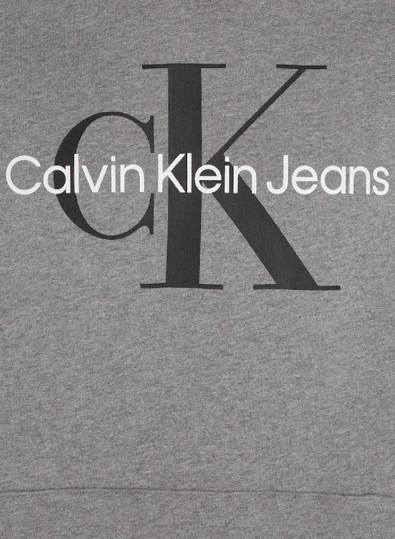 Calvin Klein Jeans Calvin Klein Jeans Men's Hoody - Long Sleeves - Sportswear - Cotton Sweatshirt, Grey