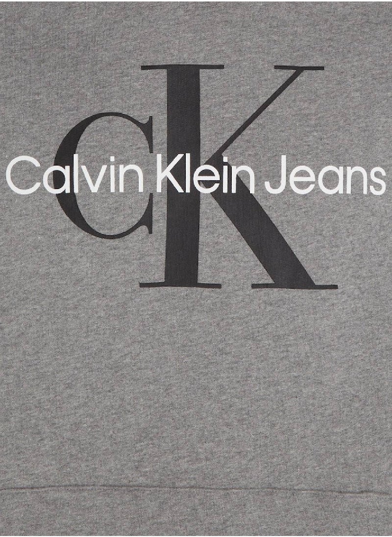 Calvin Klein Jeans - Calvin Klein Jeans Men's Hoody - Long Sleeves - Sportswear - Cotton Sweatshirt, Grey - Image 1