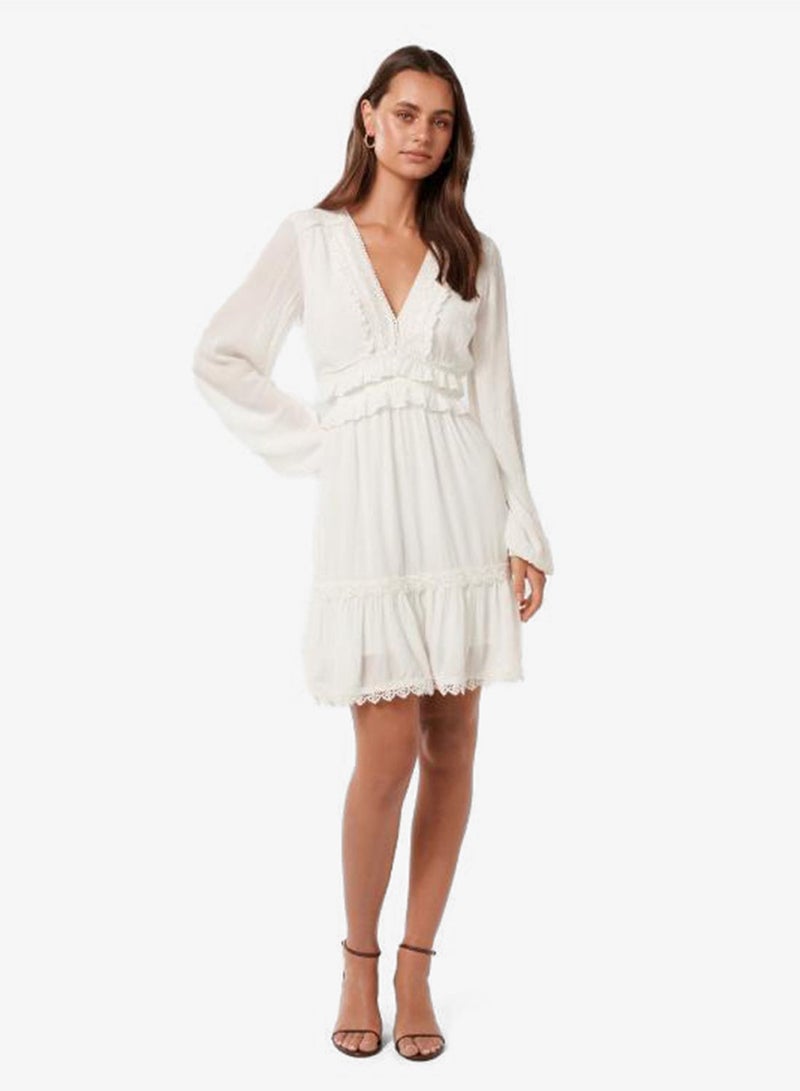 forever new Elsa Lace Detailed V Neck Mini Dress - Image 5