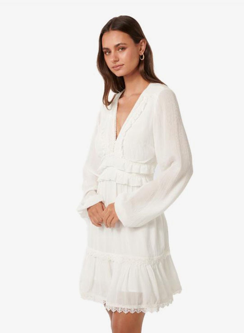 forever new Elsa Lace Detailed V Neck Mini Dress - Image 3