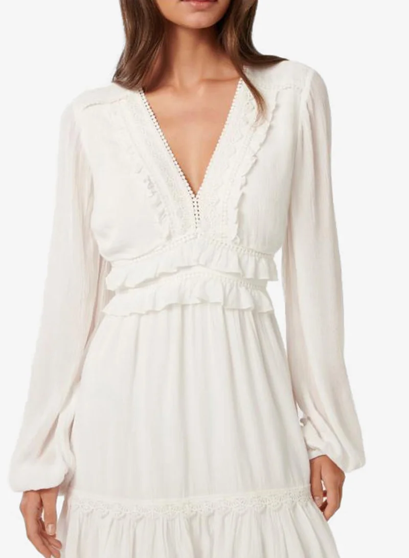 forever new  Elsa Lace Detailed V Neck Mini Dress for Women | Best Price UAE