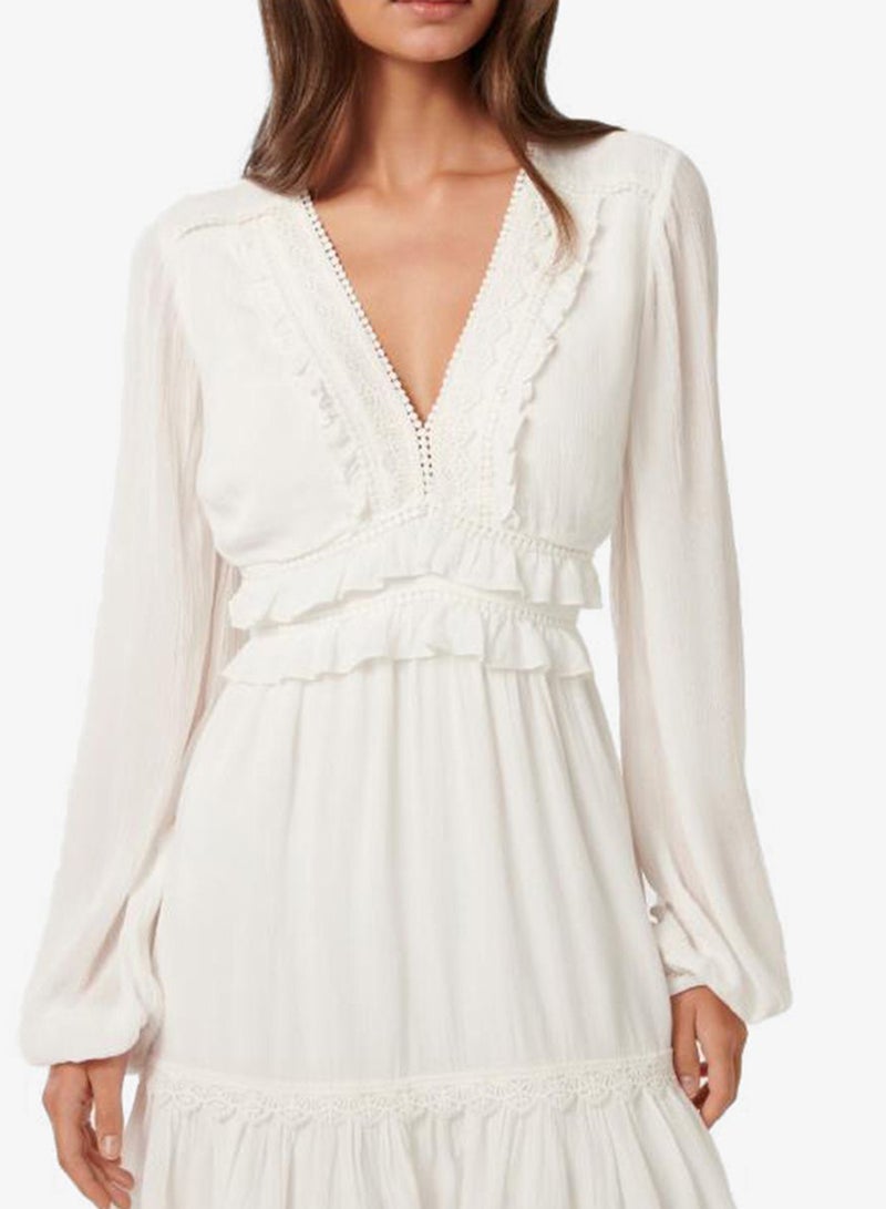 forever new Elsa Lace Detailed V Neck Mini Dress - Image 4