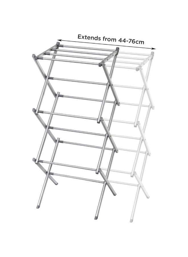 BLACK+DECKER Extendable Compact Clothes Drying Rack Cool Grey 100 x 76 x 38 cm 61069 - Image 3