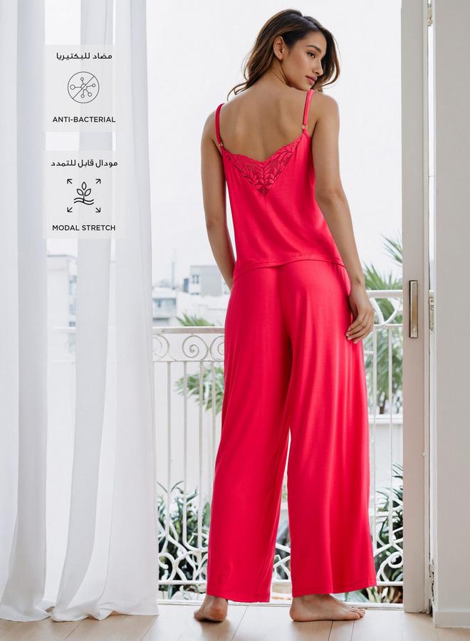 سبلاش فيڤ طقم كاميسول وبيجامة بتفاصيل دانتيل - Image 2