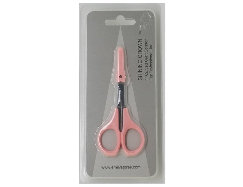 EMILYSTORES Eyebrow Grooming Scissors 4 Inches Curved Small Craft Lash Scissor for Eyebrow Eyelash Extensions Stainless Steel 1PC (Pink_Curved) - Image 4
