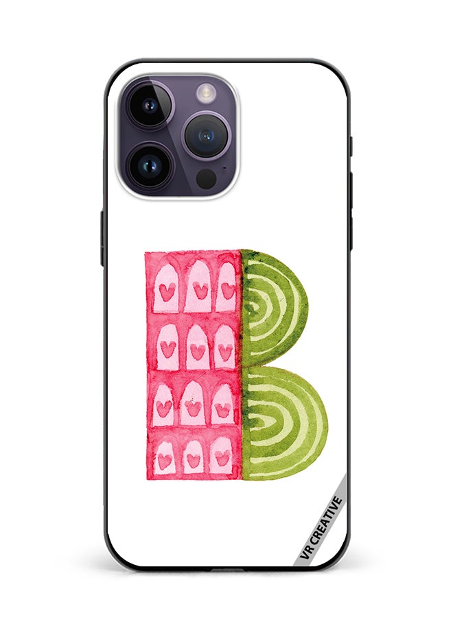 VR CREATIVE Protective Case Cover For Apple iPhone 16 Pro Alphabet B Design Multicolour - Image 1