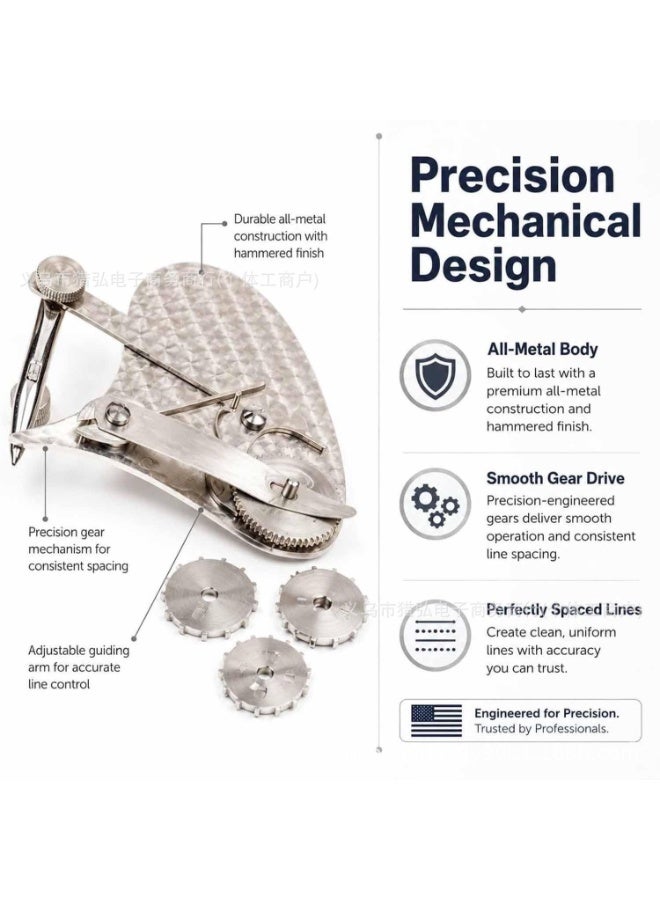 Precision Mechanical Dotting Pen Drawing Tool with Interchangeable Wheels, Stainless Steel - Image 5