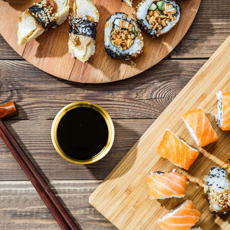 Amytalk 8 Pack 3.2inch Stainless Steel Sauce Dishes Mini Individual Saucers Bowl Round Seasoning Dishes Sushi Dipping Bowl Appetizer Plates, Golden - Image 4