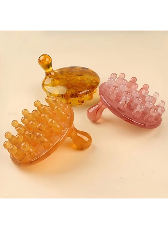Amber Dotted Disc Massage Comb Meridian Brush For Body Relaxation Wellness - Image 3