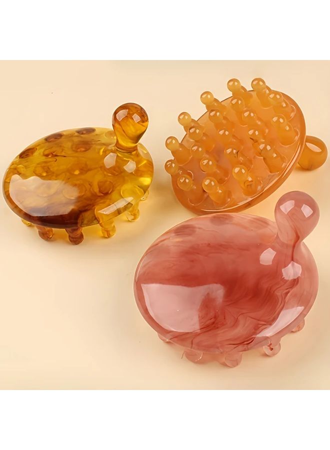 Amber Dotted Disc Massage Comb Meridian Brush For Body Relaxation Wellness - Image 5