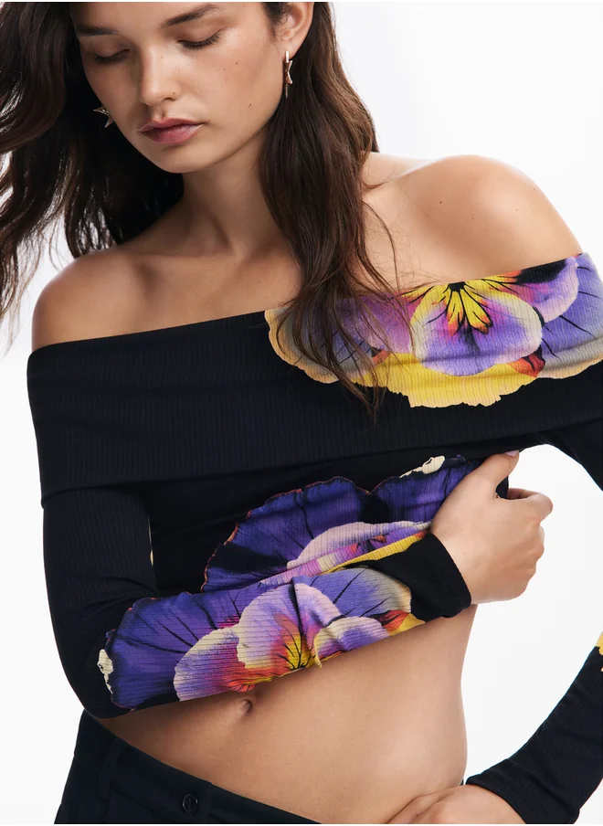 DESIGUAL Floral Print T-Shirt M. Christian Lacroix