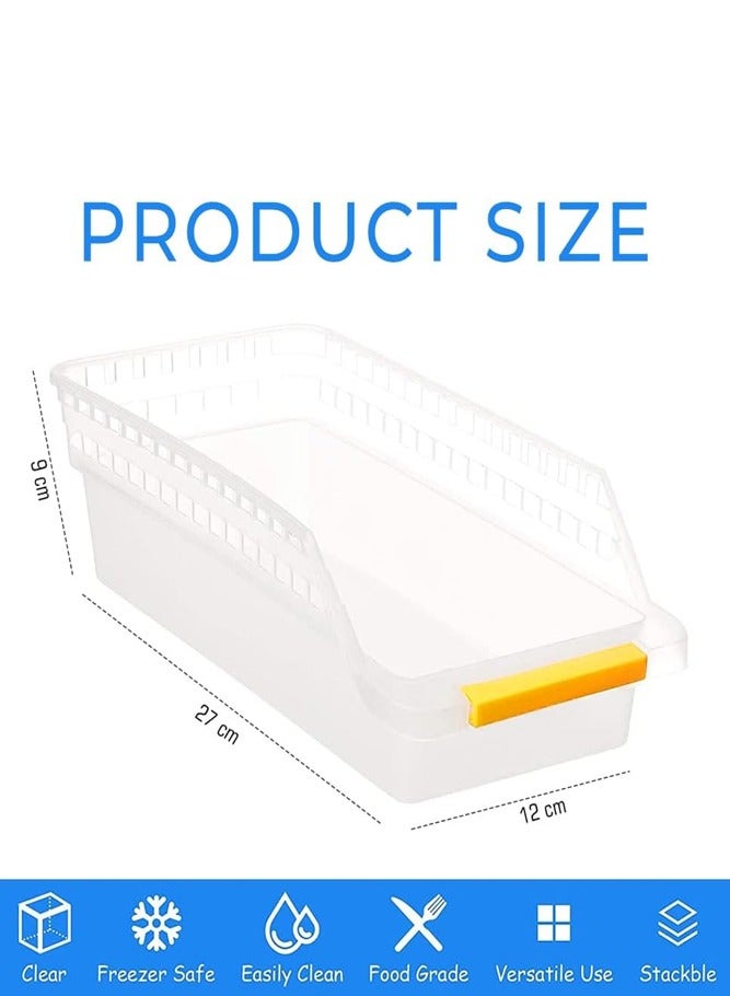 BELLSBERRY 4PCs Clear Stackable Refrigerator Storage Box – Multi-Purpose Food, Beverage & Bathroom Organizer Drawer - Image 2