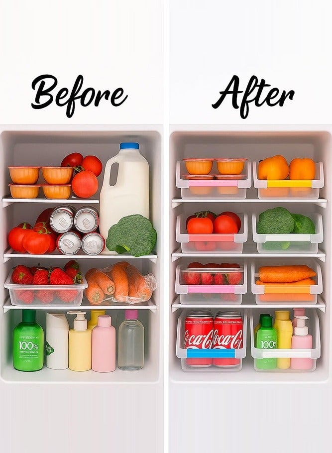 BELLSBERRY 4PCs Clear Stackable Refrigerator Storage Box – Multi-Purpose Food, Beverage & Bathroom Organizer Drawer - Image 4