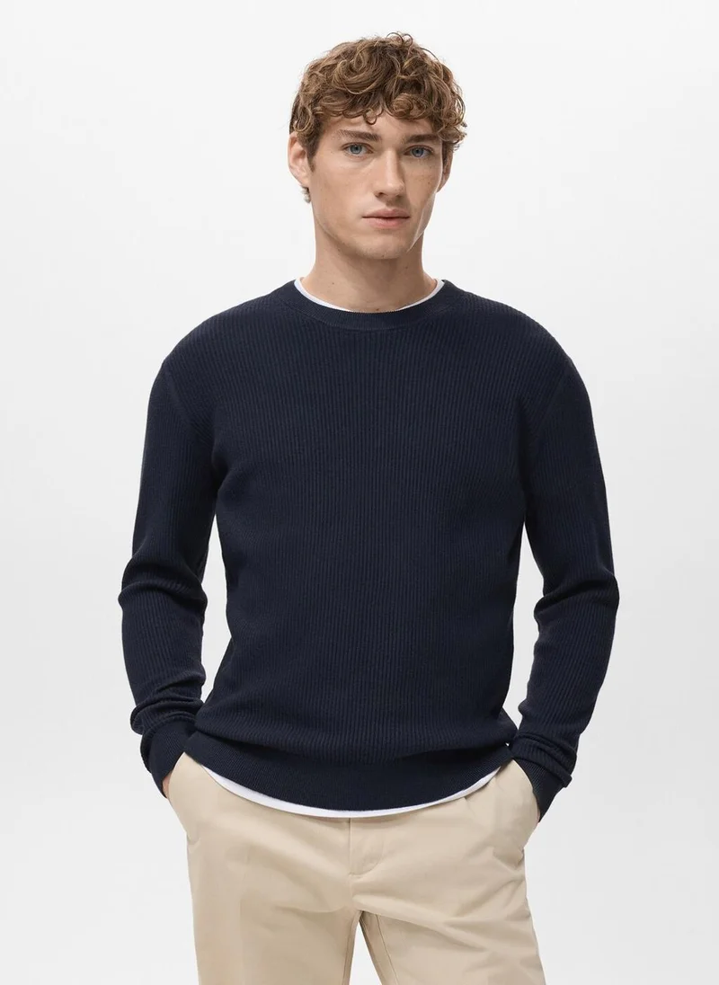 مانجو مان Fine rib-knit cotton sweater