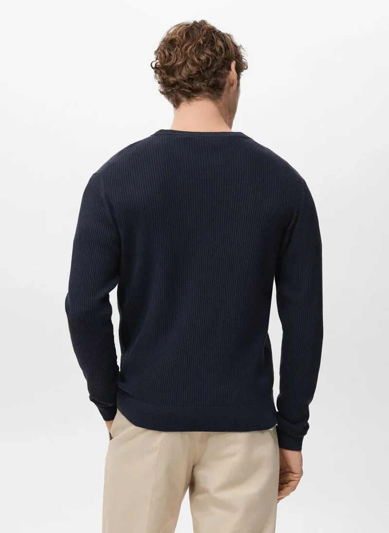 مانجو مان Fine rib-knit cotton sweater