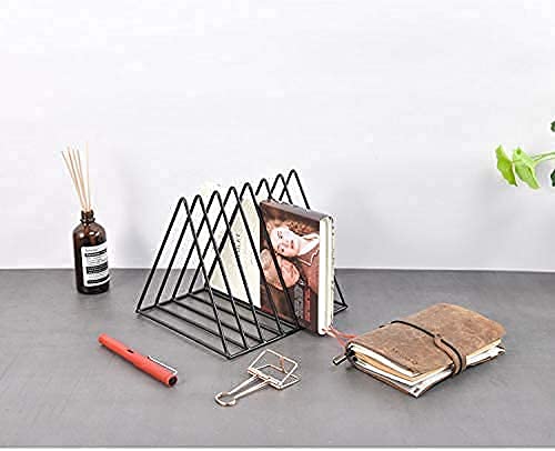 Namani Triangular Magazine Holder For Table|Desk Organizers|Bookshelf Triangle Magazine|Desktop Organizer|File|Books Stand|File Storage Rack For Office,Stainless Steel,Tiered Shelf - Countertop - Image 5
