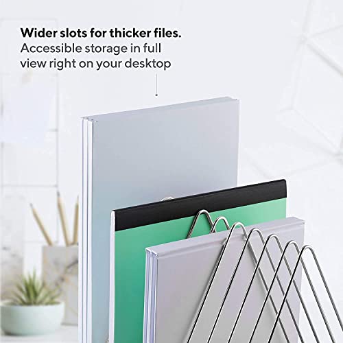 Namani Triangular Magazine Holder For Table|Desk Organizers|Bookshelf Triangle Magazine|Desktop Organizer|File|Books Stand|File Storage Rack For Office,Stainless Steel,Tiered Shelf - Countertop - Image 2