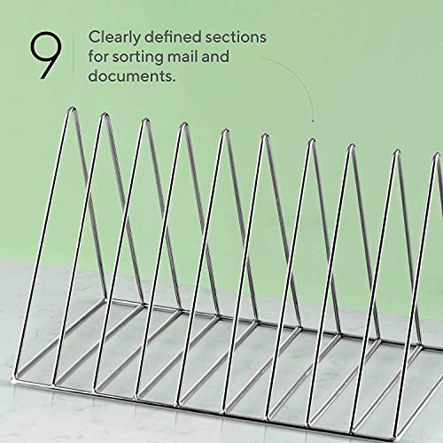 Namani Triangular Magazine Holder For Table|Desk Organizers|Bookshelf Triangle Magazine|Desktop Organizer|File|Books Stand|File Storage Rack For Office,Stainless Steel,Tiered Shelf - Countertop - Image 3